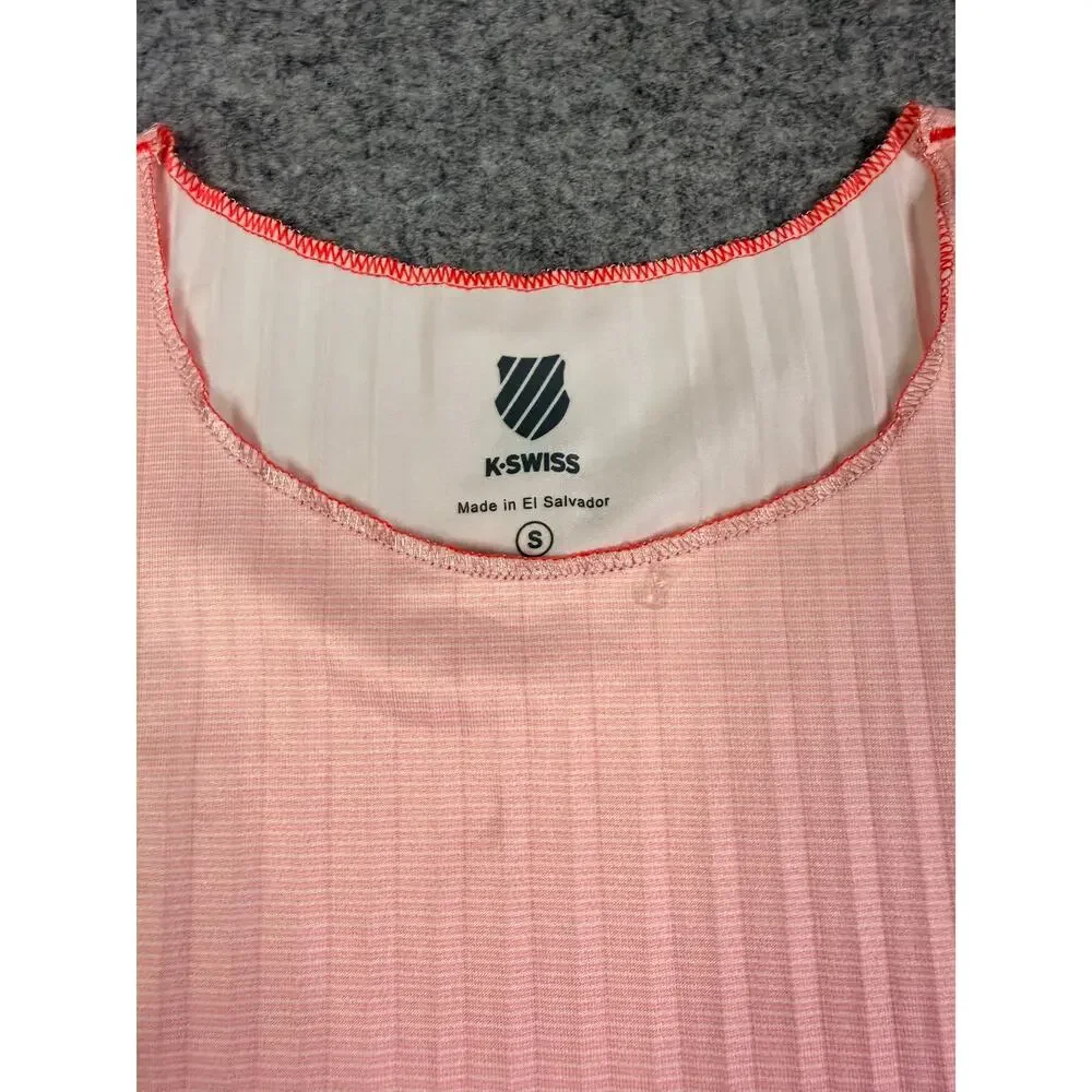 K-Swiss NWT 2pc Tennis Outfit Set Small Pleated Top Skort Pink Blue Ombre
